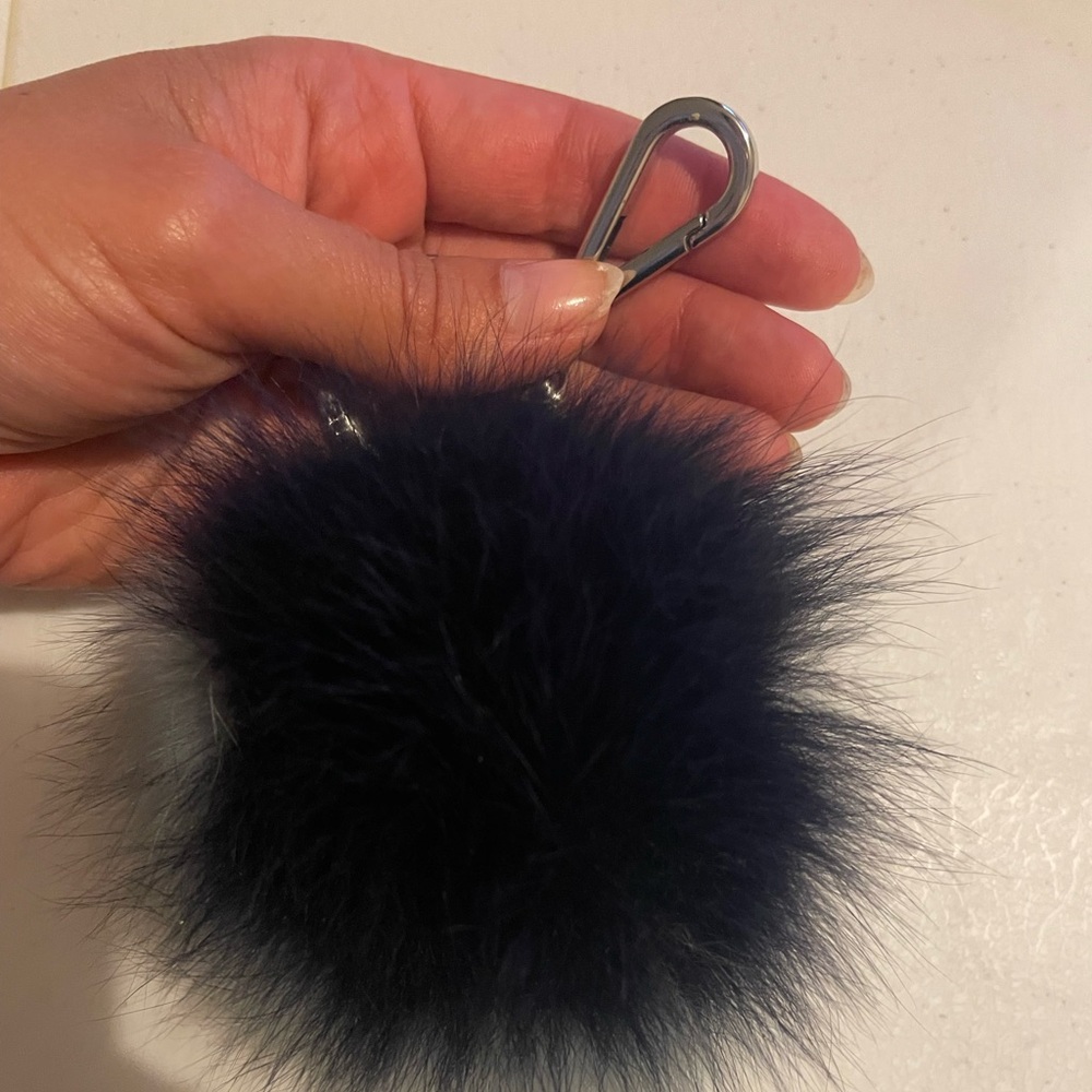 Two-Toned Michael Kors Faux Fur Keychain